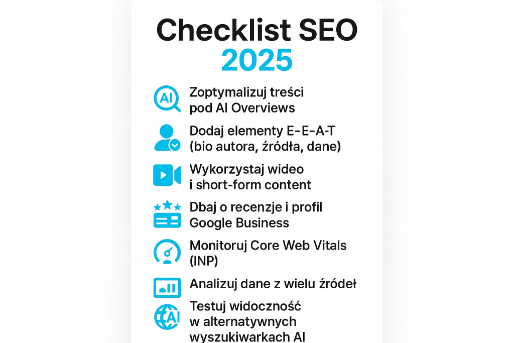 Checklist trendy SEO 2025